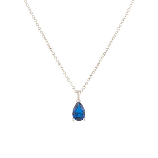 M17 . C14 WHITE GOLD TEARDROP . BLUE-ROUA ZIRCON