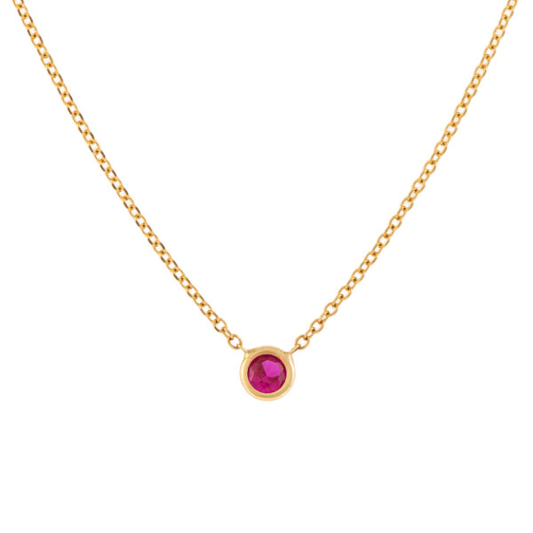 M18 . C14 GOLD ROUND . RED-FUCHSIA ZIRCON