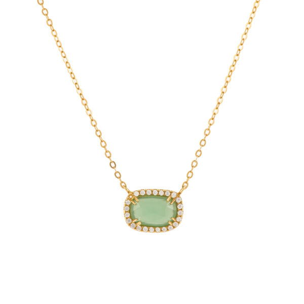 M19 . C14 GOLD SQUARE . EMERALD & WHITE ZIRCON