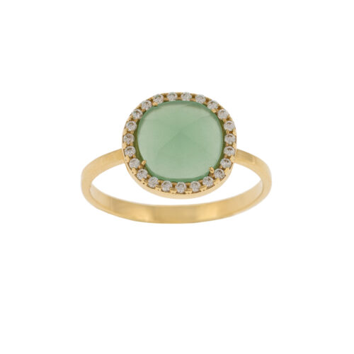 D27 . C14 GOLD . EMERALD & WHITE ZIRCONS